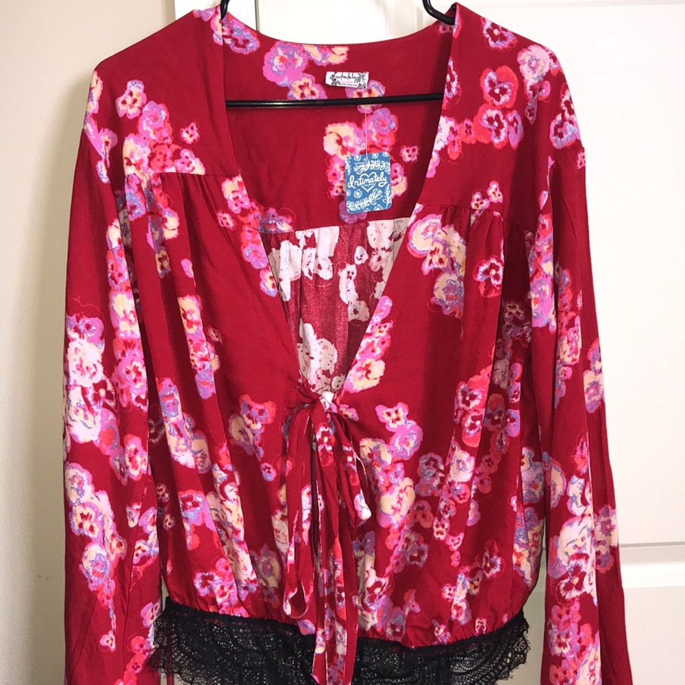 Free People Floral Bodysuit
